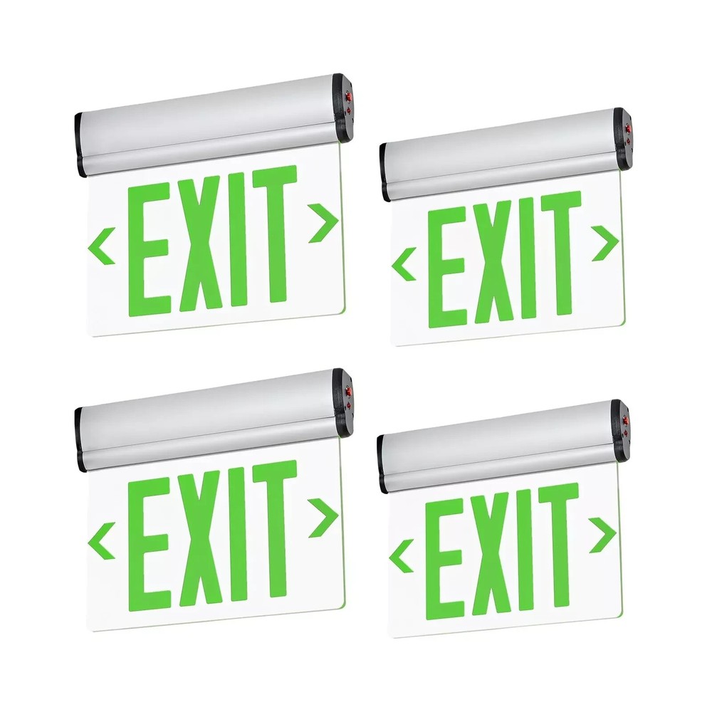 Green Exit Signs for Business, LED Edge Lit Exit Sign, UL 924 (4 pack) Hardwired