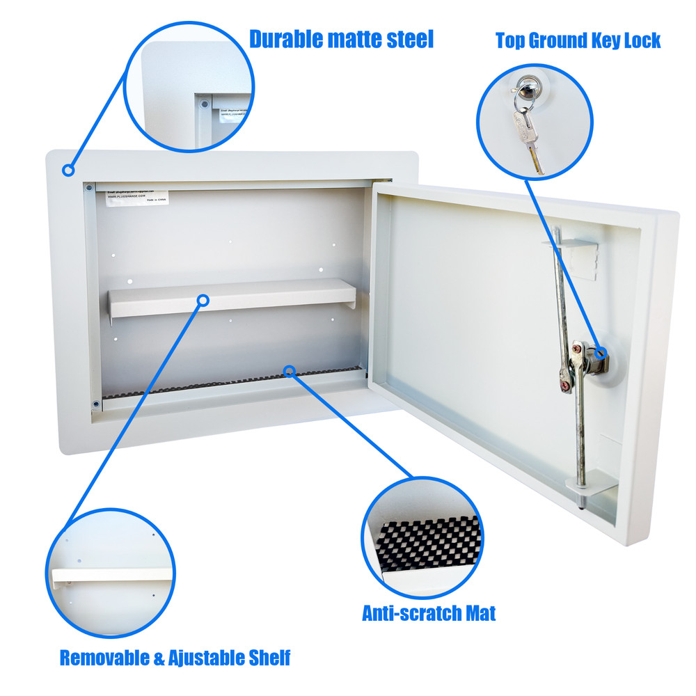 Heavy-Duty In-Wall Safe with Key Lock for Secure Storage, Wall Safe Box