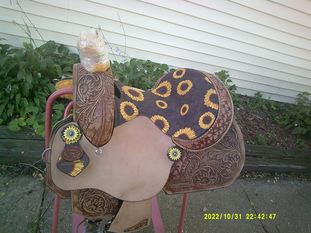 Saddle By Silver Royal Sunflower Design 12" Seat