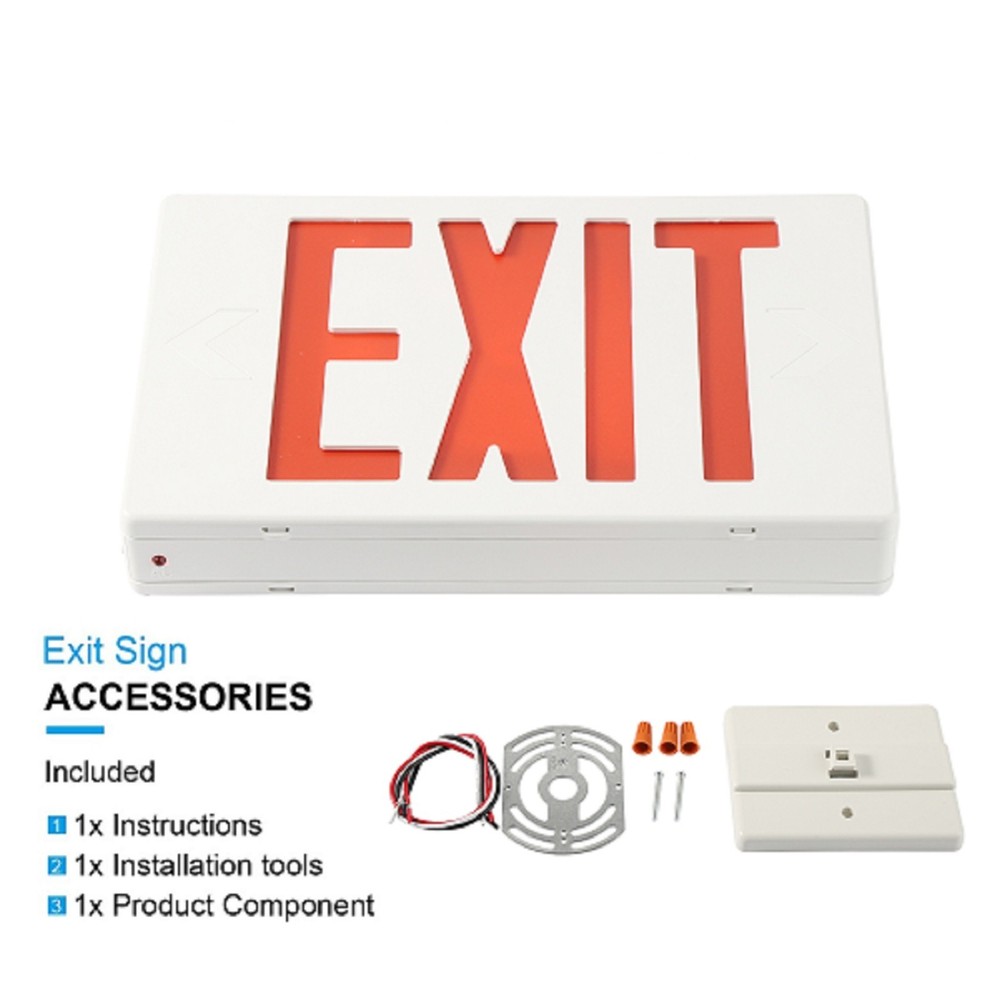 UL Listed 18 Packs Red Led Exit Sign & Exit Light with Battery Backup Combo.
