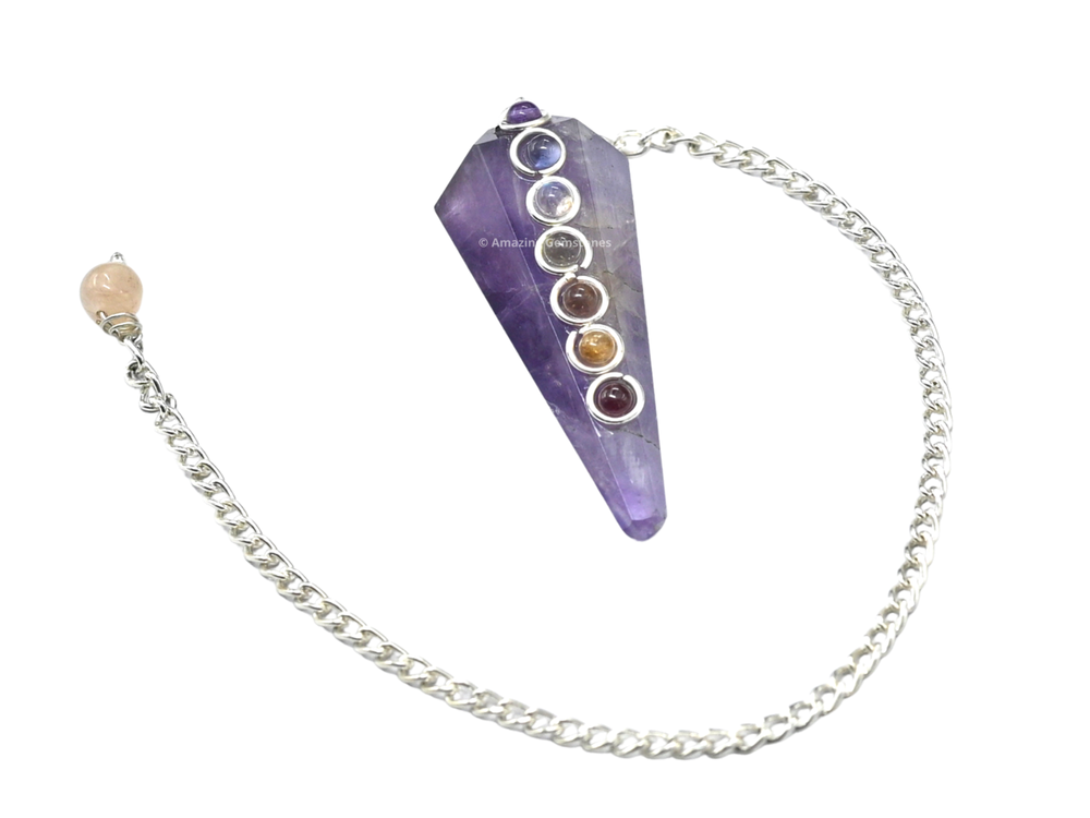 Amethyst Dowsing Crystal Chakra Pendulum