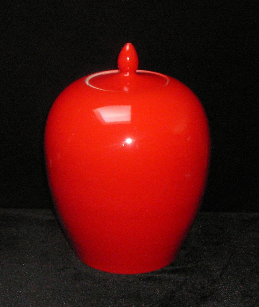 Simple Plain Solid Red Glaze Porcelain Vase Jar vs012red SF