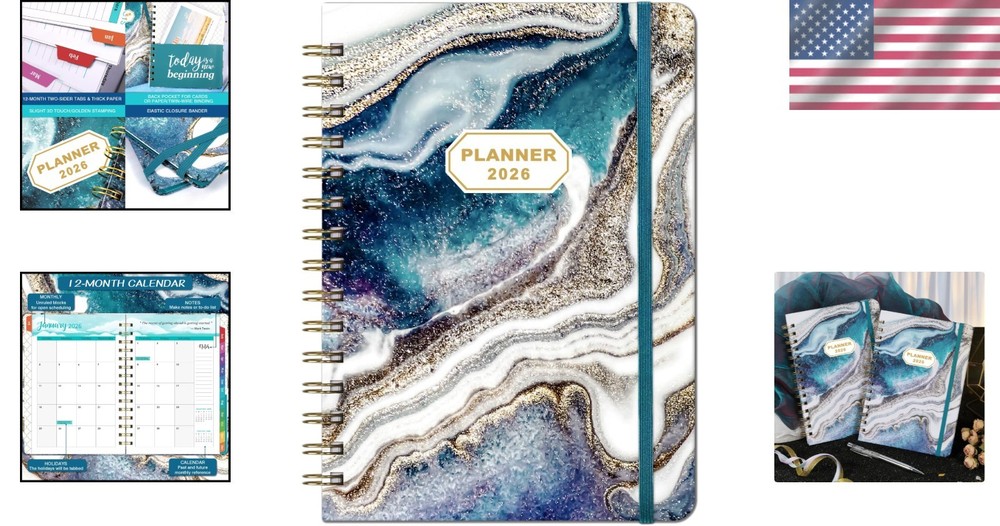 Durable 2026 Planner - Complete Weekly & Monthly Organizer with Extra Features
