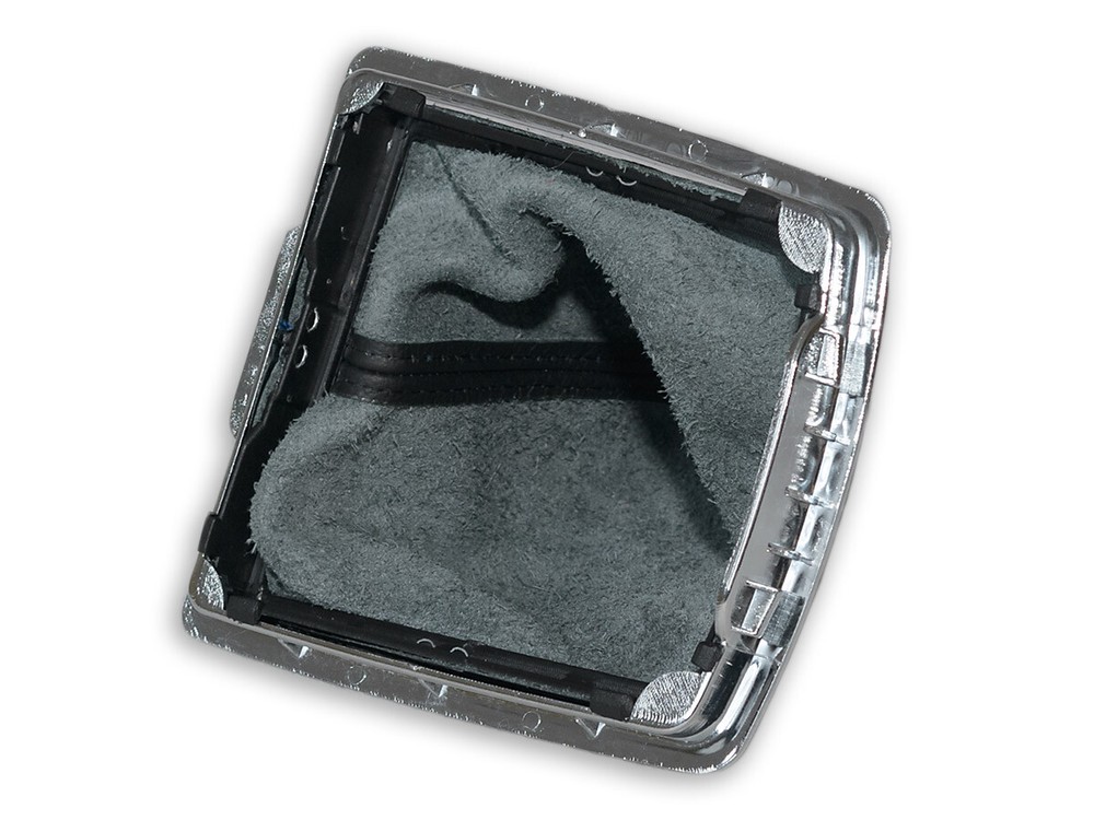 FOR FORD FOCUS 2 04-07 GEAR SHIFT BOOT GAITER LEATHER s. GRAY + CHROME FRAME