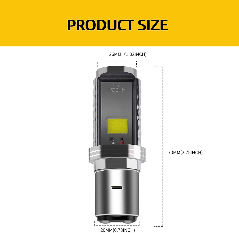 Complete Lighting Solution: 12W BA20D COB LED Bulbs with High/Low Beam Function