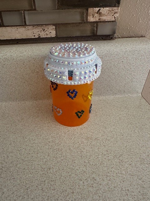 Rhinestone Bling Pill Bottle Container