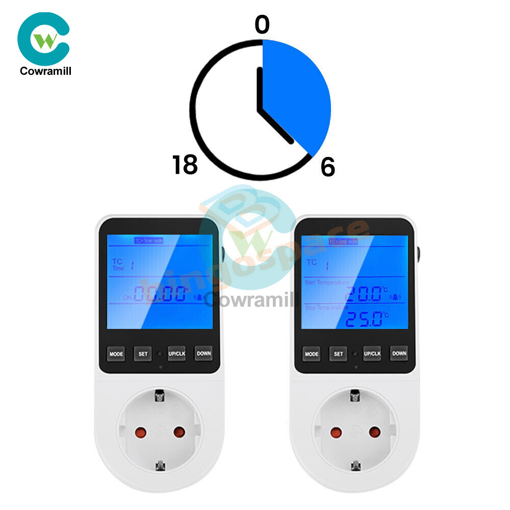 Digital Thermostat Outlet Plug Temperatures Controller Socket With Backlight