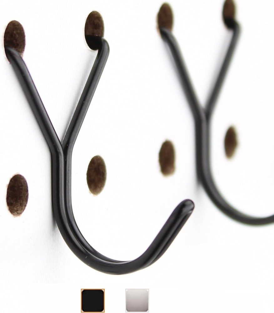 Classic Black Steel Pegboard Hooks 50-Pack - Multipurpose & Sturdy Support
