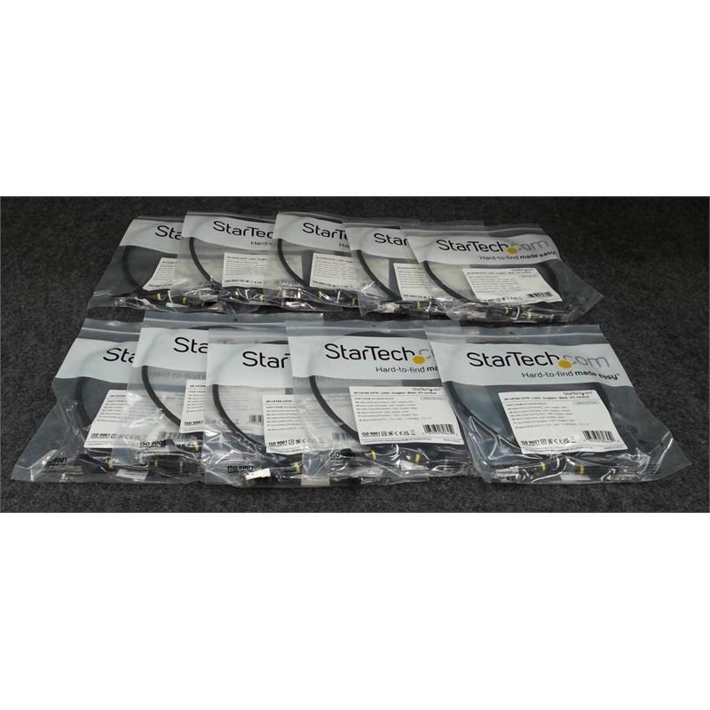 StarTech NLBK-2F-CAT6A-PATCH CAT6A S/FTP Network Ethernet Cable 2ft Lot Of 10