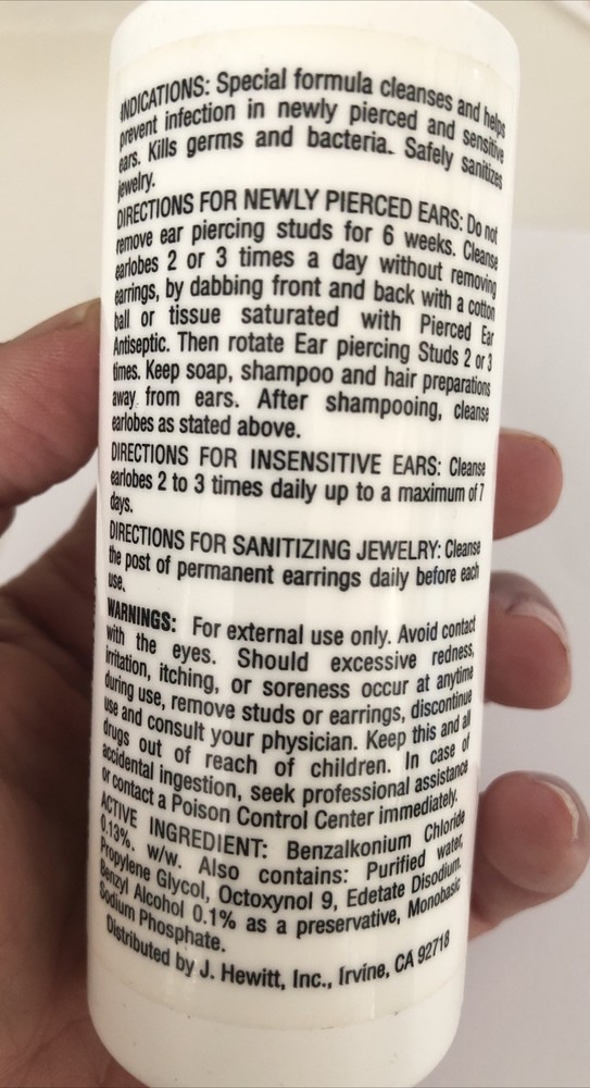 MEDISYSTEM EAR ANTISEPTIC After Piercing Ear Care Solution 4 oz