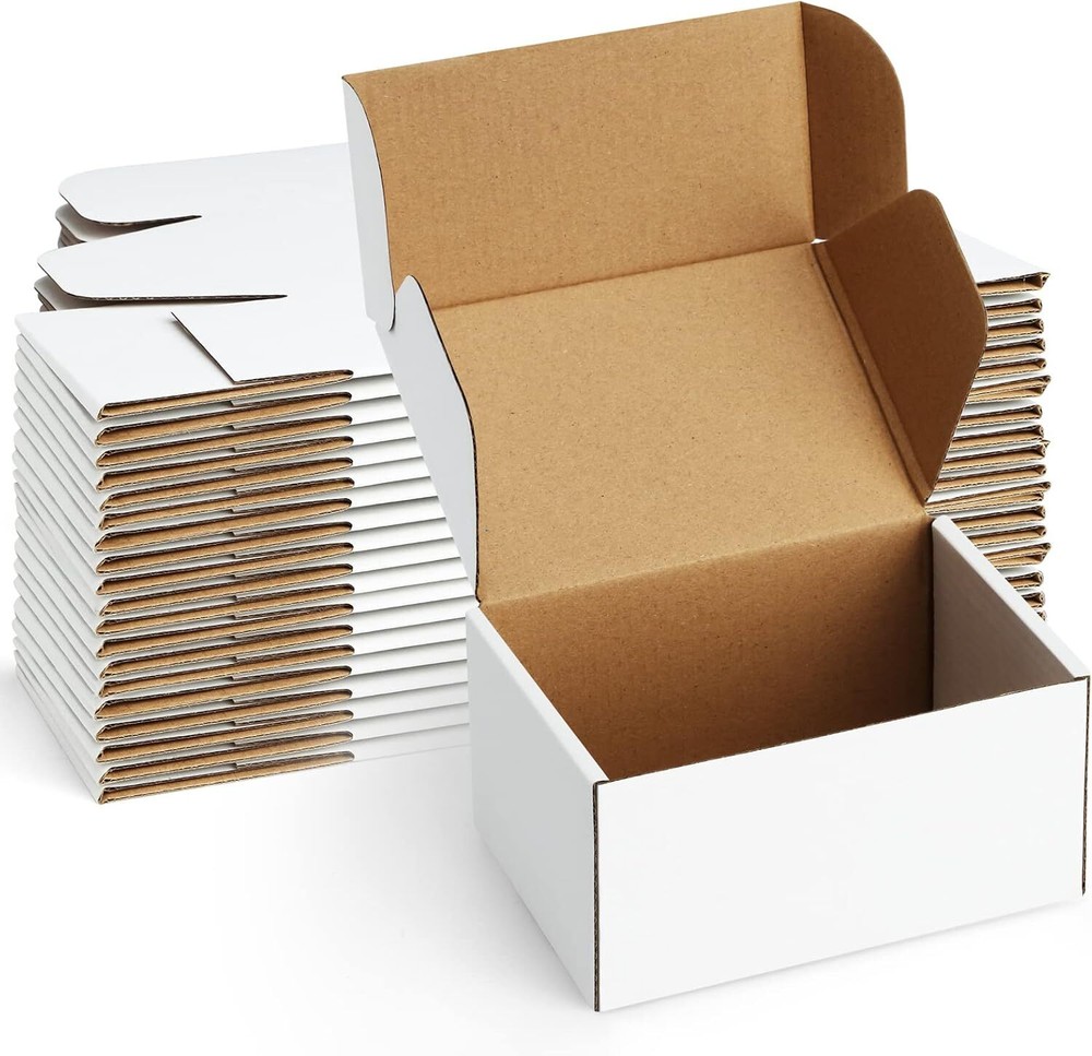 Shipping Boxes 6x4x3 inches Small Mailing 25 Pack Inches, White