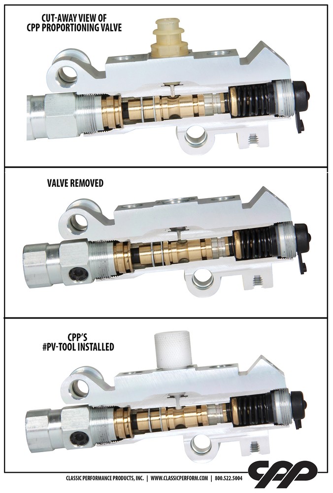 CPP GM BLACK PROPORTIONING PROP VALVE DISC / DISC AND BLEED TOOL COMBO KIT