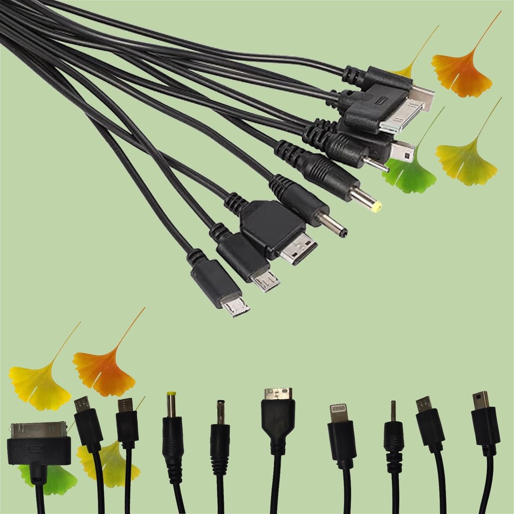 Etigood 10 in 1 Universal USB Cable, Multi Charging Cable Compatible Black