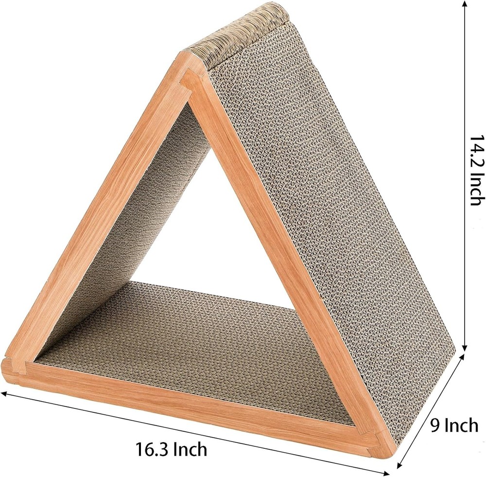 3-Sided Vertical Cat Scratching Post Scratcher Foldable Triangle Board Multiple.