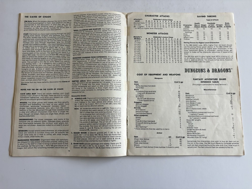 Dungeons and Dragons Basic Set TSR 1981