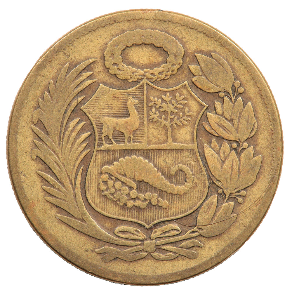 1943 PERU ONE 1 SOL DE ORO COIN