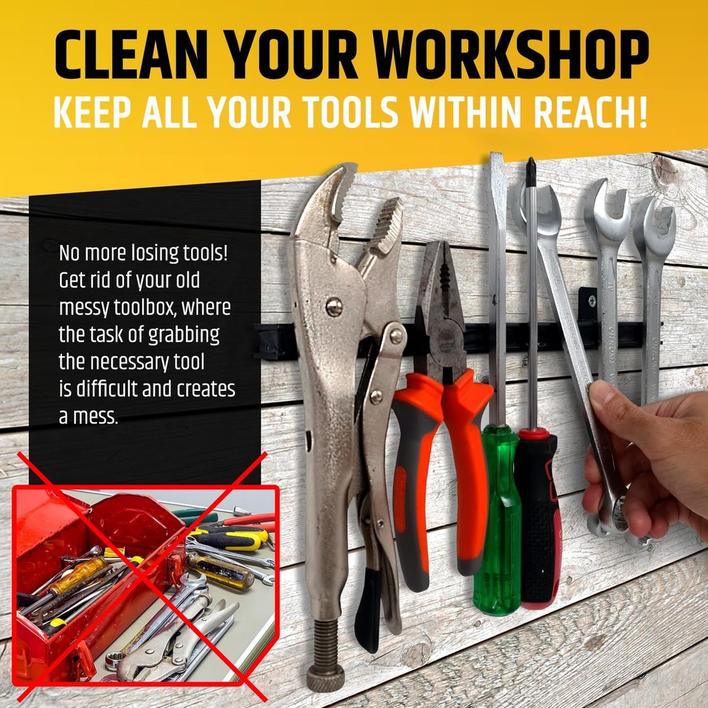 Heavy-Duty Magnetic Tool Holders with Strong Pull Force - 4 Pack Organizer
