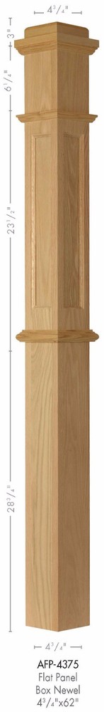AFP-4375 Poplar Actual Flat Panel Box Newel Post
