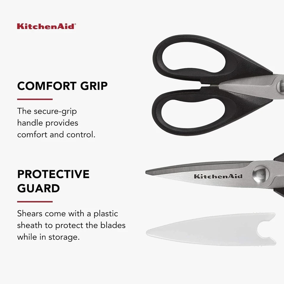 KitchenAid All Purpose Kitchen Shears with Protective Sheath Durable Stainless S