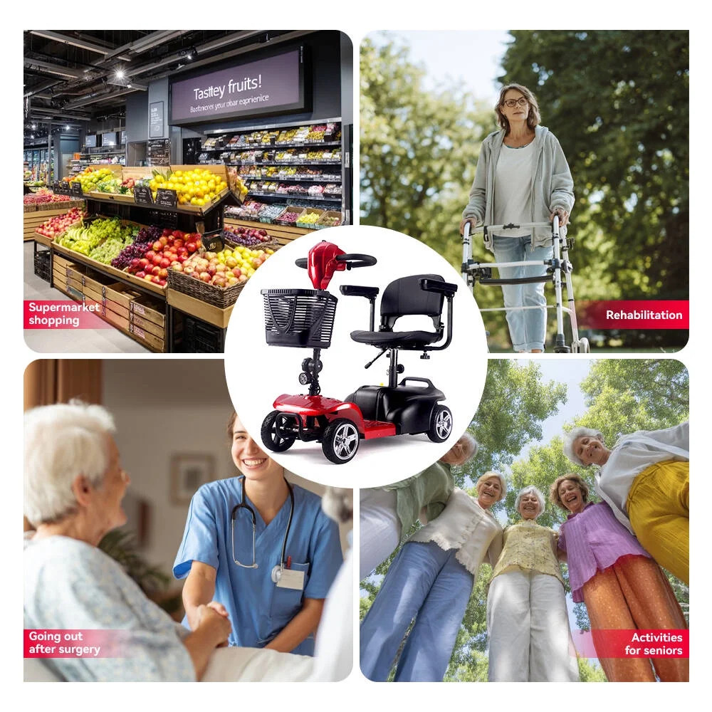 Mobility Scooter,Folding 4 Wheels Mobility Scooters for Seniors,Replacement E...