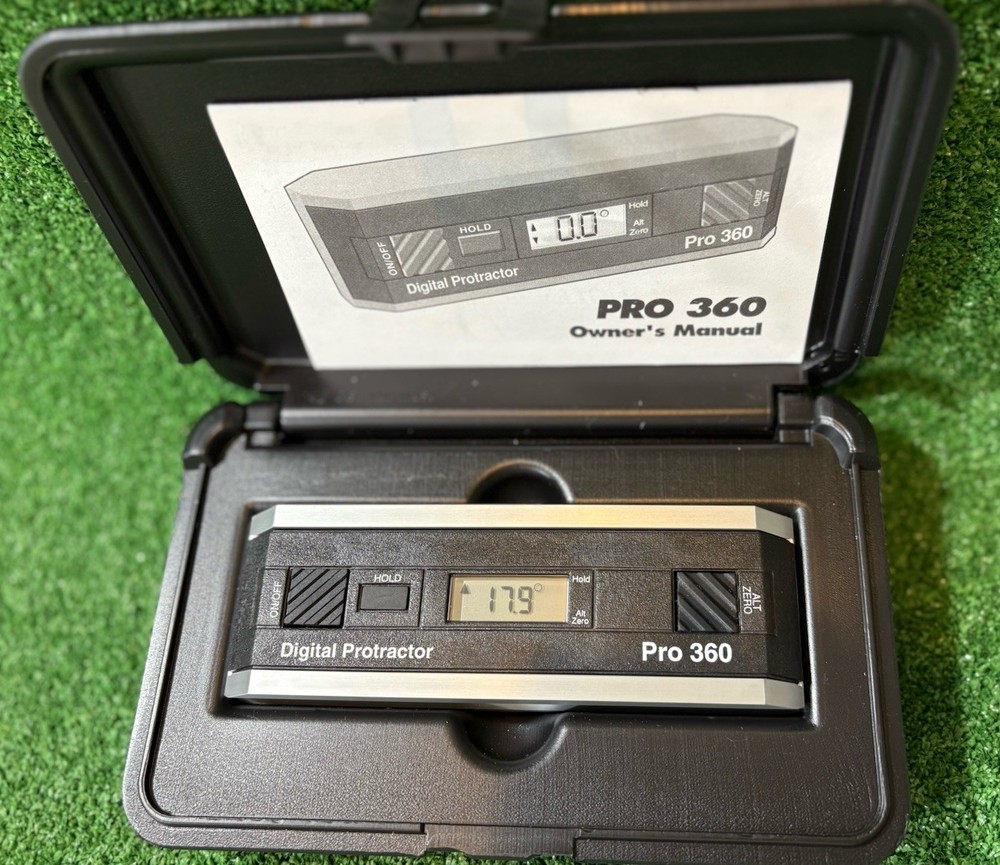 PRO 360 Digital Protractor Rectangular Head with Case & Owner's Manual