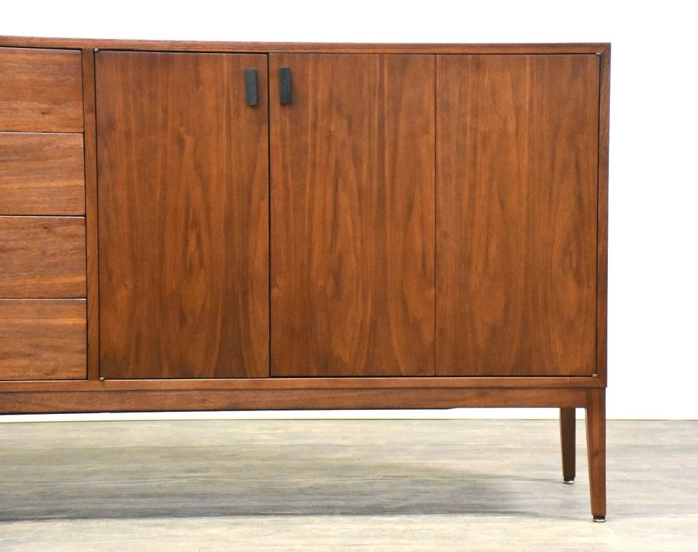 Refinished Walnut Mid Century Credenza