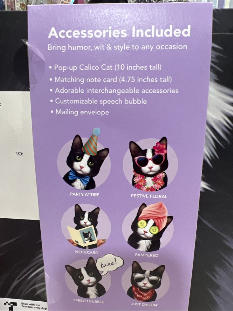 Pop-up Tuxedo Cat With Fun Interchangeable Accessories