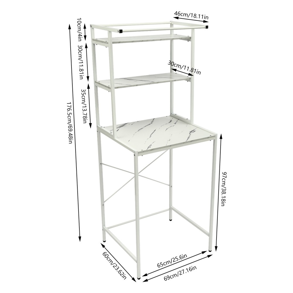 Washer & Dryer Storage Shelf Bathroom Space Saving Organizer Rack Standing Rack