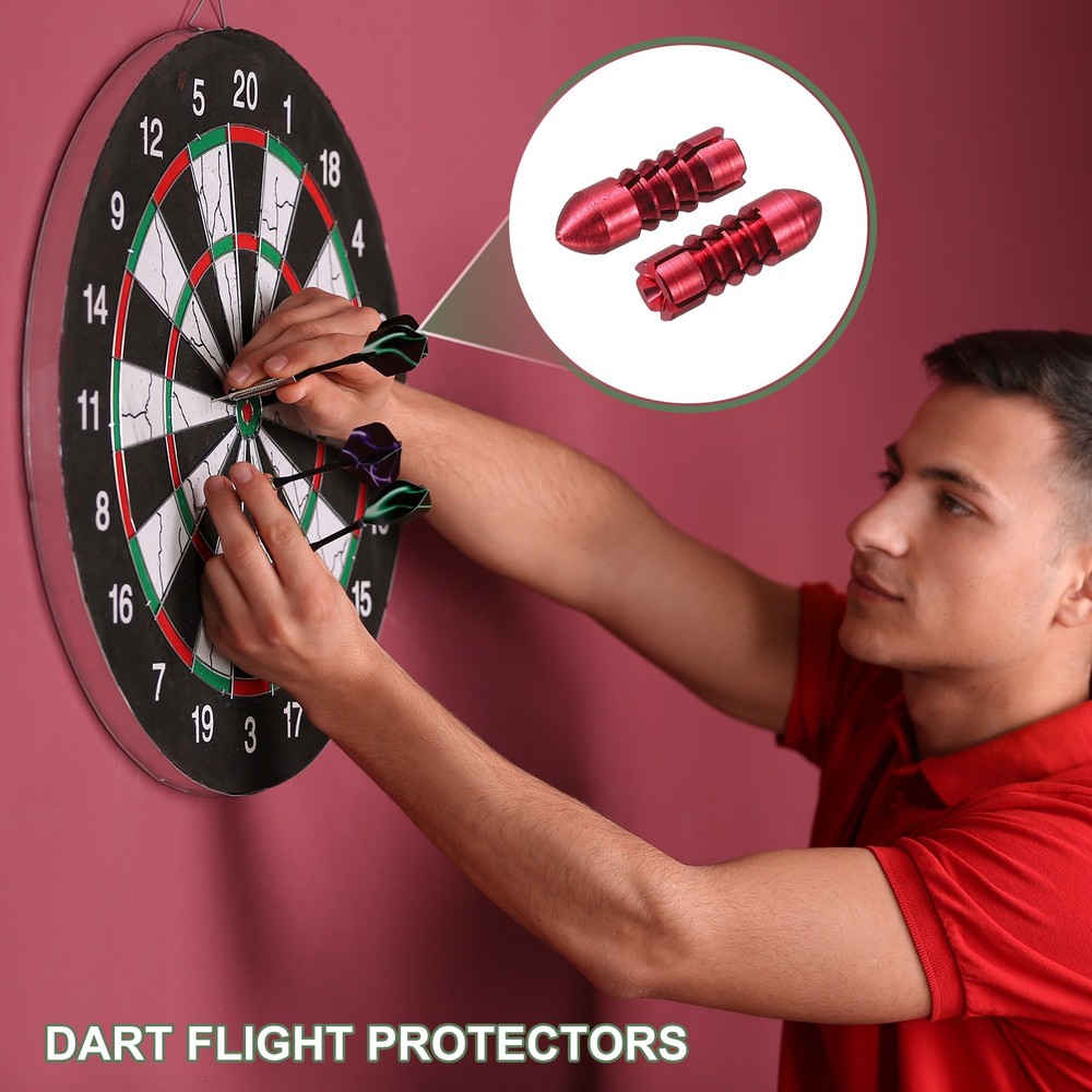 5 Pcs Dart Flight Protectors Fixed 90 Degrees Wing Savers Protects, Red