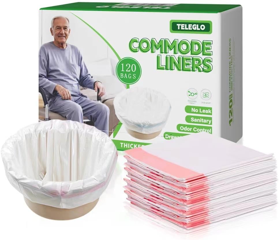 Commode Liners 120PCS Bedside Disposable-Portable Toilet White