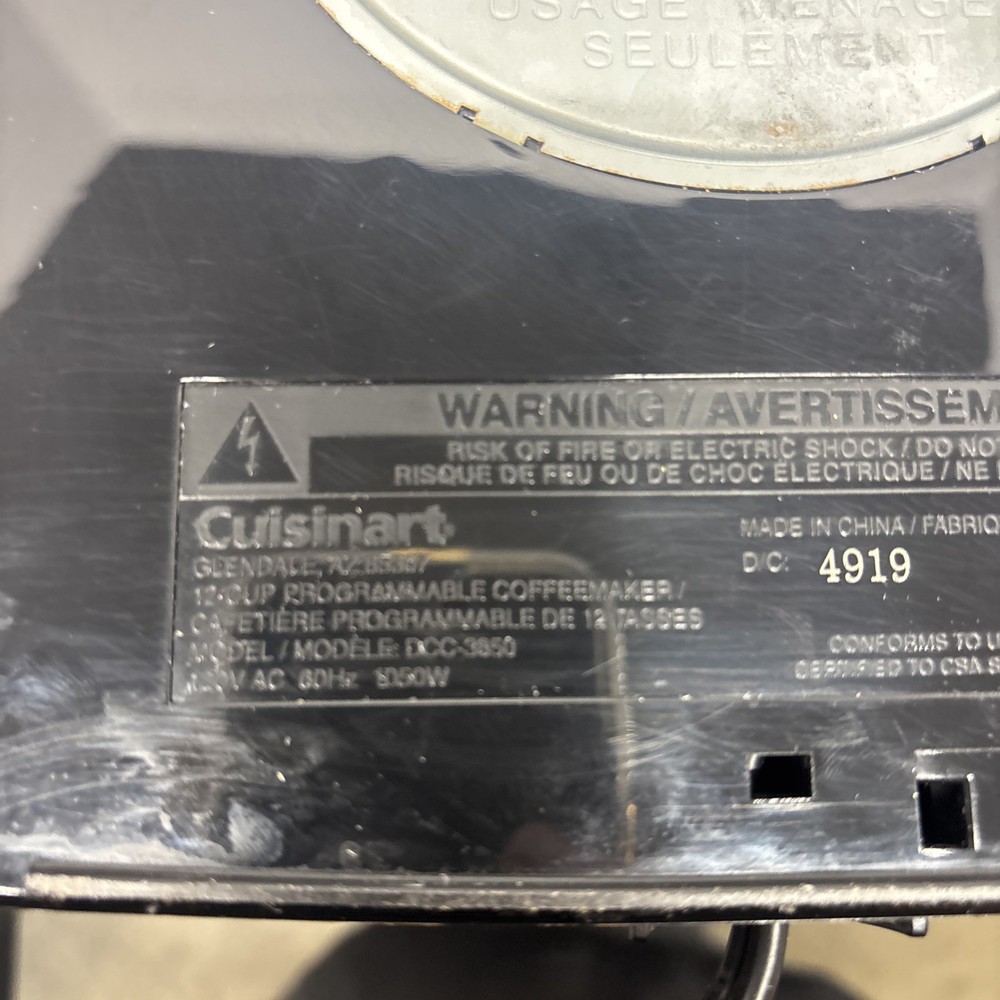 Cuisinart DCC-3850TG 12-Cup Programmable Thermal Coffeemaker Silver
