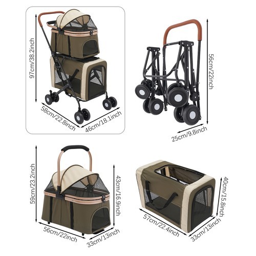 Dog & Cat Stroller Foldable Pet Stroller Foldable Pet Stroller for Small Dogs