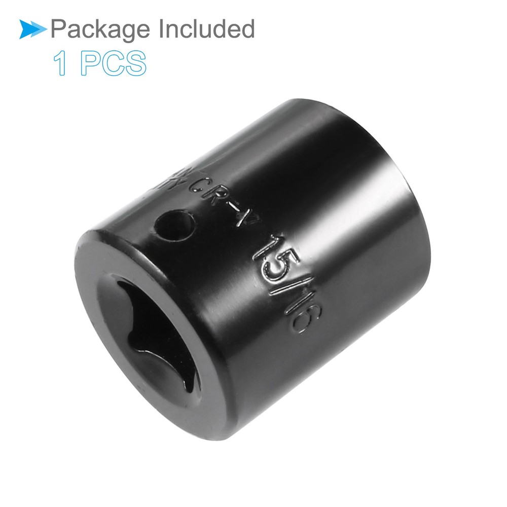 6 Point Shallow Impact Socket 1/2" by 15/16" SAE Hex Deep Socket