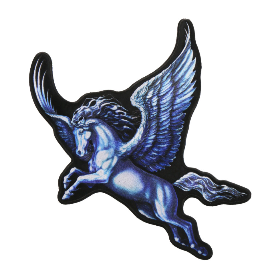 12.25" PEGASUS BIKER EMBROIDERED JACKET PATCH