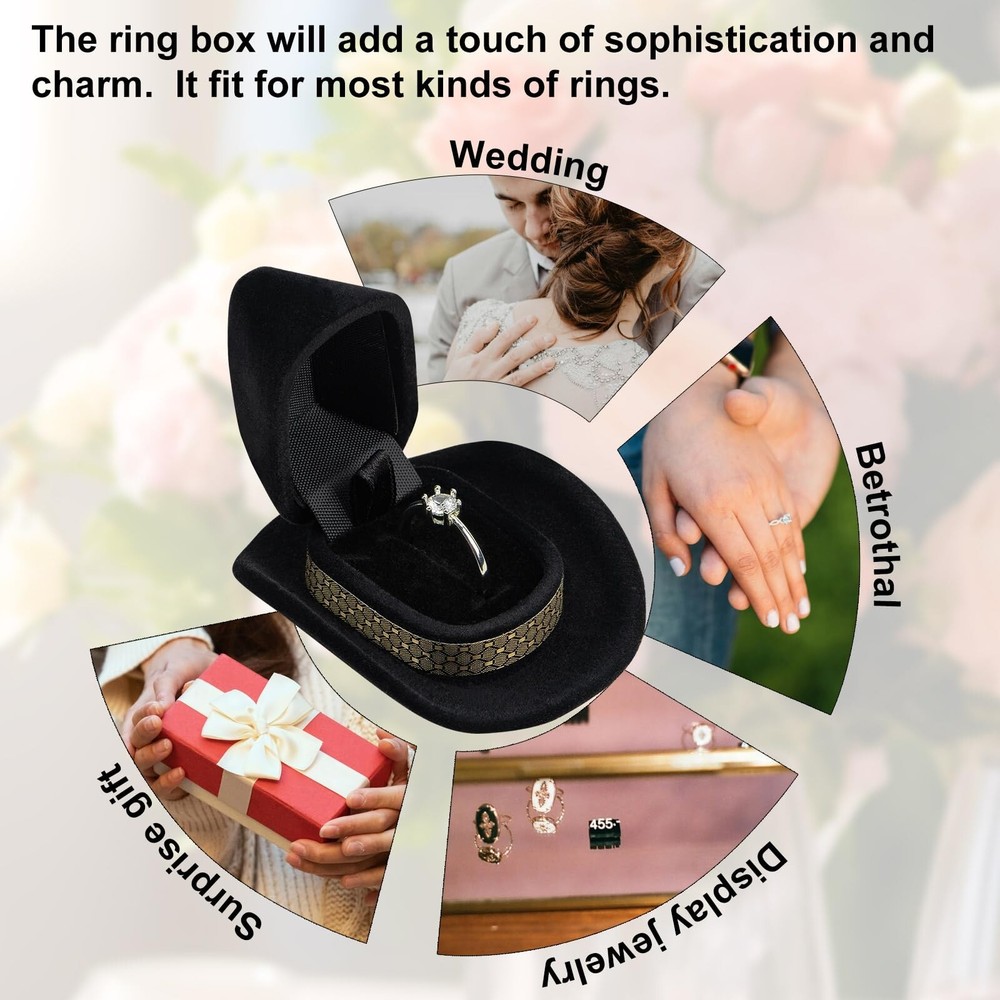 Proposal Ring Box Cowboy Hat Jewelry Box Creative Ring Box Small Ring Case fo...