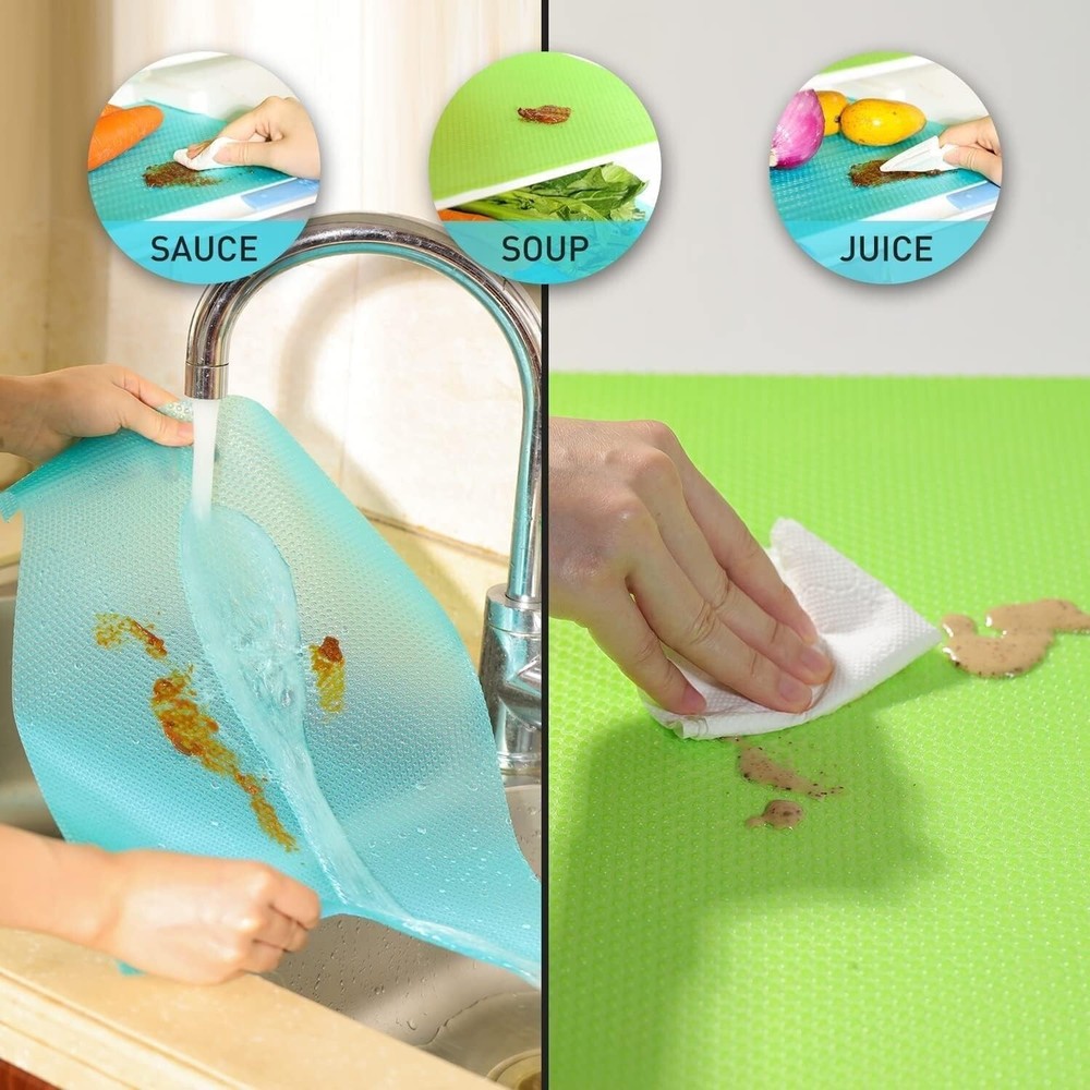 7 PCS Shelf Mats Refrigerator Liners