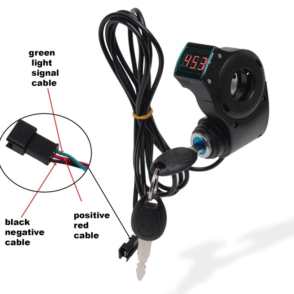 E-Bike Throttle Control Switch with Voltage Display and Key Lock for E-Scooter