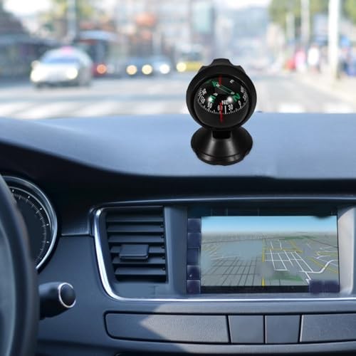 Adjustable Car Compass with Stick-On Base | Universal Dashboard Navigation