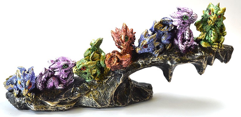 10" Seven Dragons Peak - Draconic Guardian Elemental Altar Masterpiece