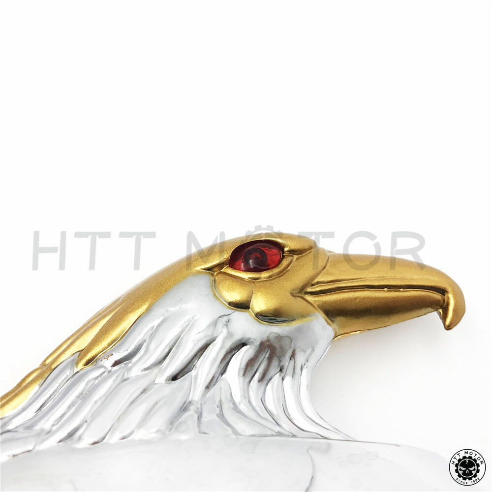 Chrome Gold Front Fender Bonnet Eagle Head with Red Eyes