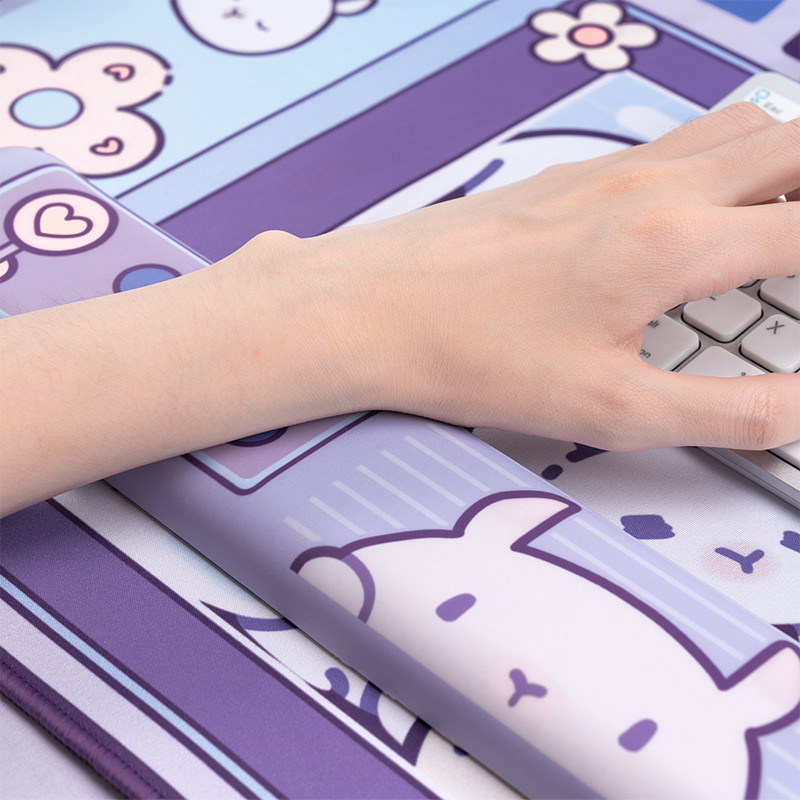 Mouse Pad & Wrist Rest Support Non-Slip Rubber Base Memory Foam Rest Kits