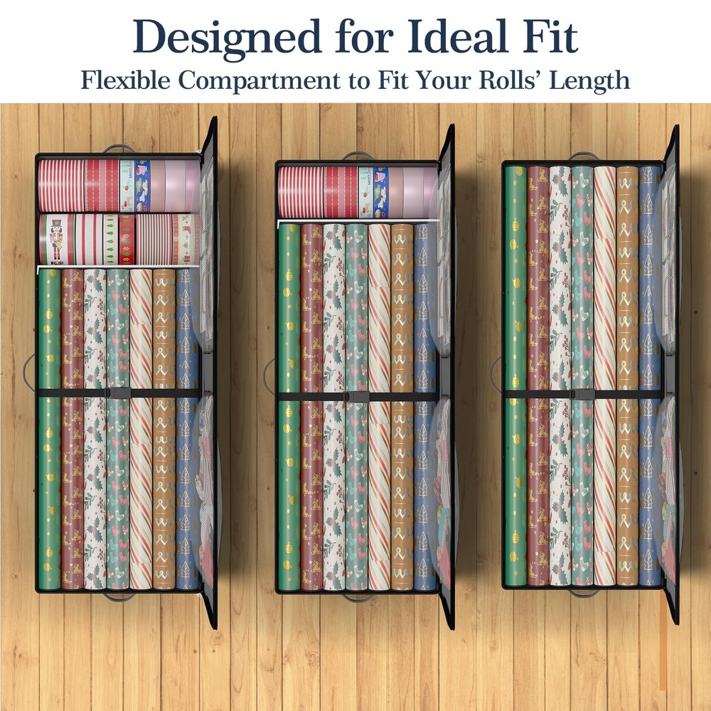 Wrapping Paper Storage with Wheels: Fits 41" Under-bed Gift Wrap Organizer & ...