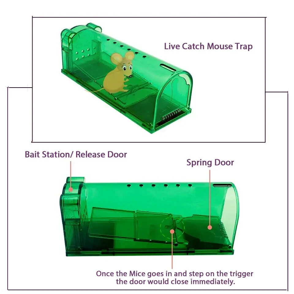 1, 2, 4PC-Humane Mouse Traps Live Catch & Release No Kill Rat Mice Trap Reusable