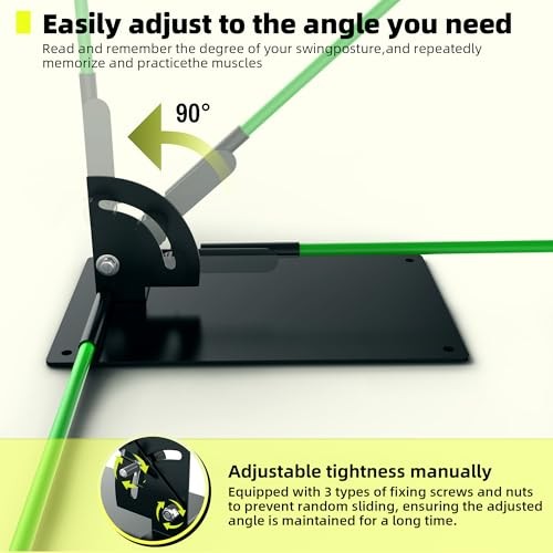 Golf Alignment Stick Angle Holder - Adjustable Swing Plane Golf Training Aid,