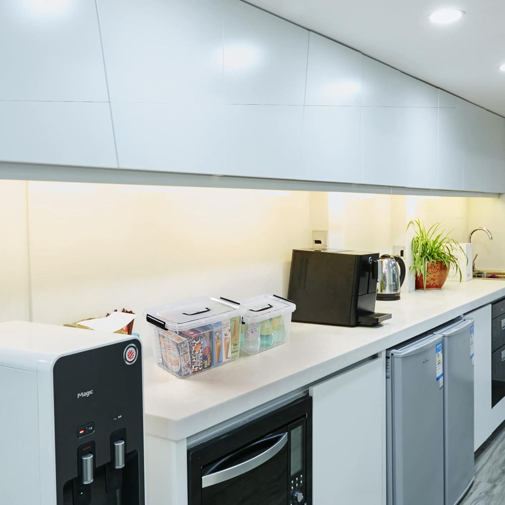 12 Quart & 6 Quart Plastic Latching Storage Container Box with Handle, 2 Pack...