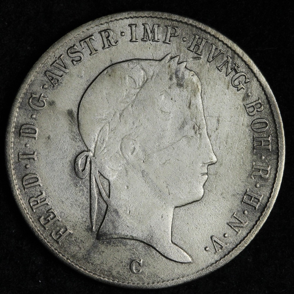 1845-C Austria Silver 20 Kreuzer E389 T