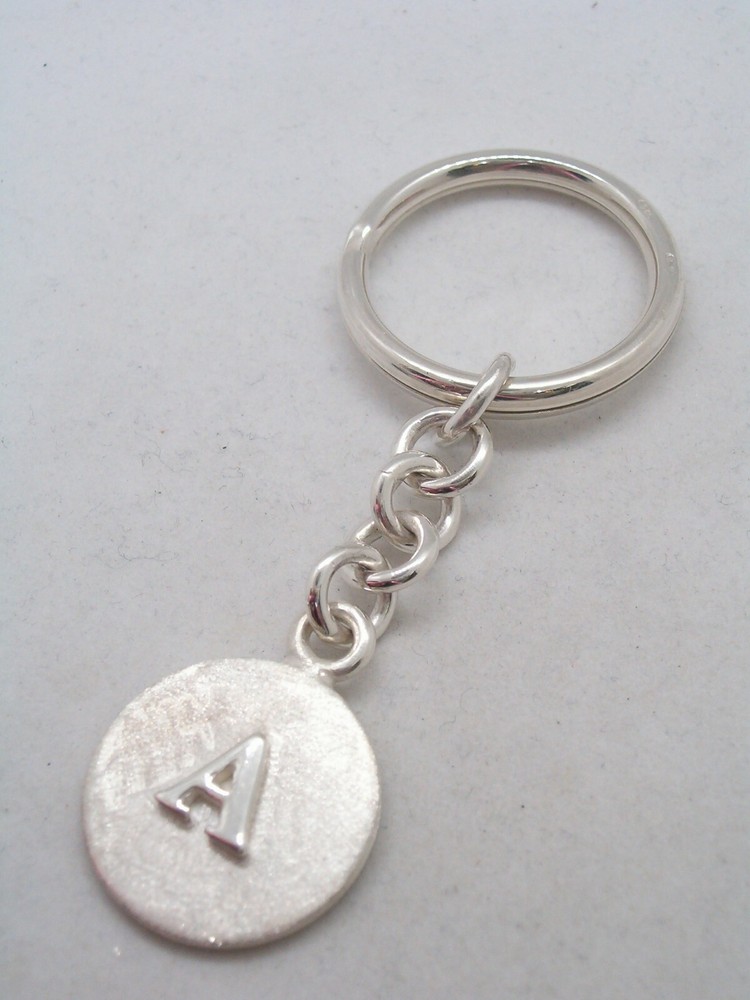 Keychain with letter - A - 925 Silver - initial - alphabet - breeze -