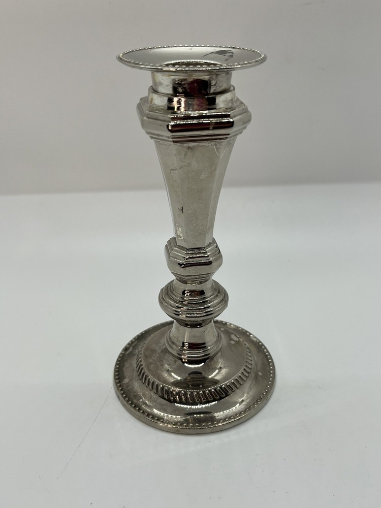 Vintage Silver Tone Candlestick Cottage Core Granny Core