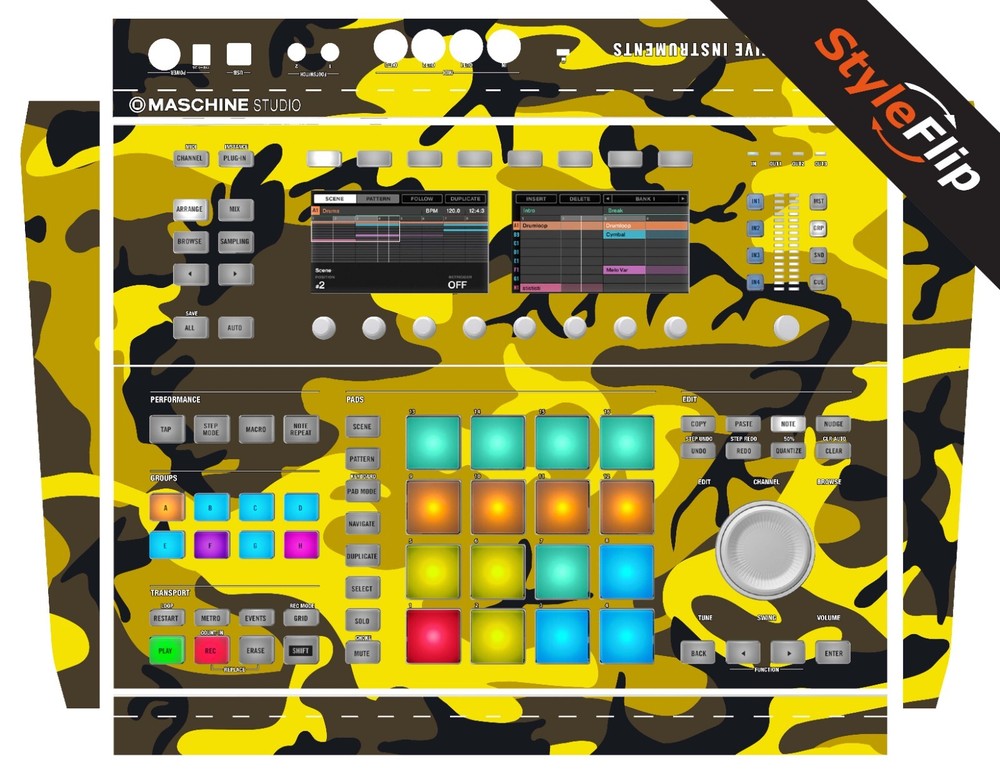 Native Instuments Studio | Yellow Camo | Protective Decal | StyleFlip Skins