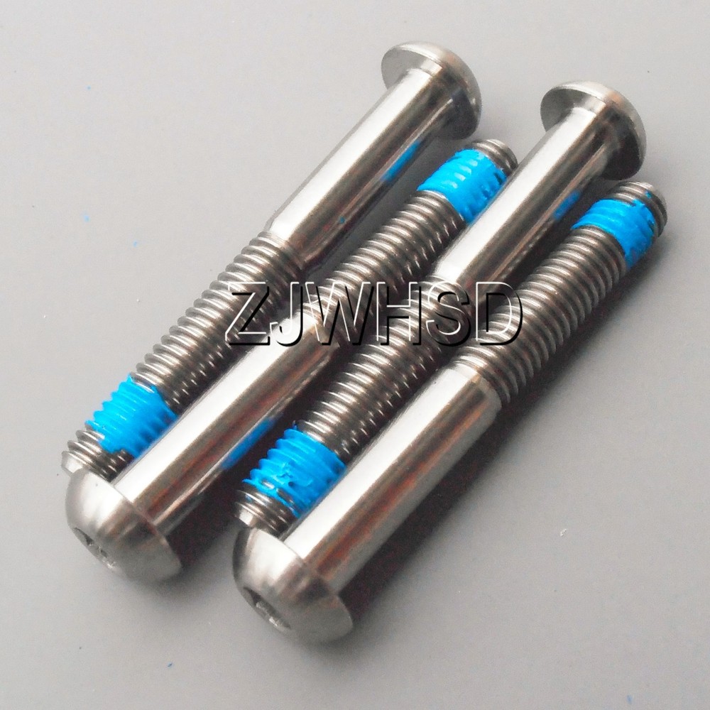 4pcs M6 x 45 Ti Titanium Screw Bolt Allen hex Socket Button head + ThreadLocker